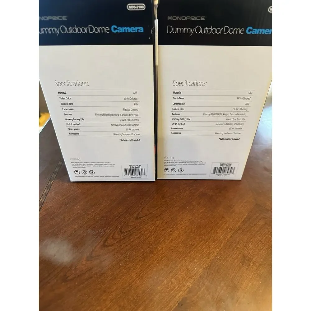 New Set Of 2 Dummy Fake Dome Security Cameras With LED Surveillance Cameras